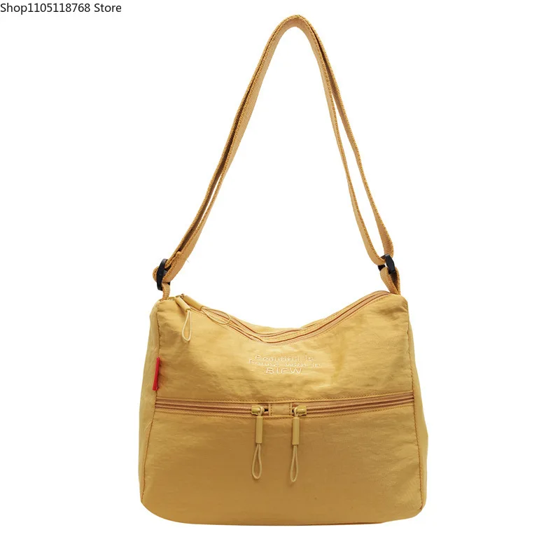 حقيبة كتف نسائية ذات سعة كبيرة النسخة الكورية حقيبة كتف بسيطة مائلة حقيبة حمل للطلاب