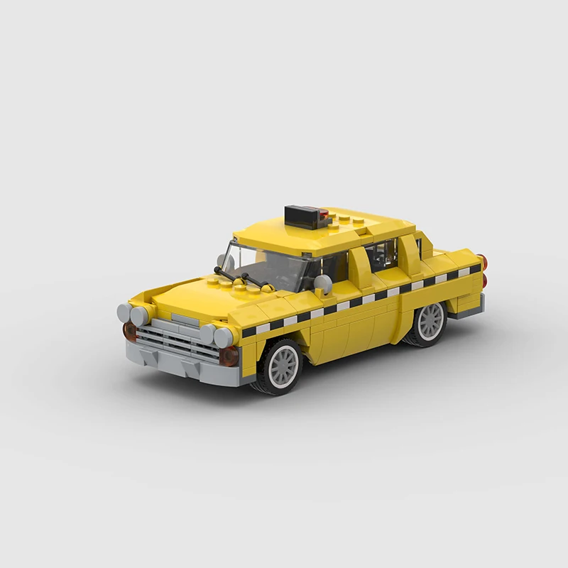 Ville Taxi véhicule voiture de Sport cabine jaune MOC blocs de construction briques supercar course route bricolage jouets éducatifs enfants