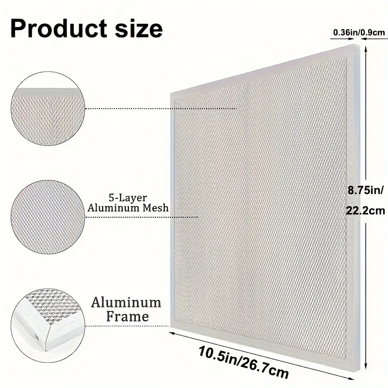 قطعتان من فلاتر الشحوم ذات شفاط المطبخ العالمي من شبكة الألومنيوم، 10.5 × 8.75 بوصة، مناسبة للعلامات التجارية الرائدة 97006931