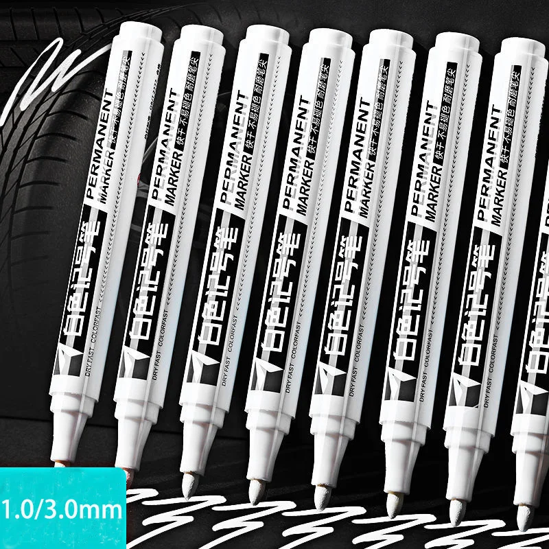 

1/3pcs/Set White Marker Pen Alcohol Paint Oily Waterproof Tire Painting Graffiti Pens Permanent for Fabric Wood Leather Marker