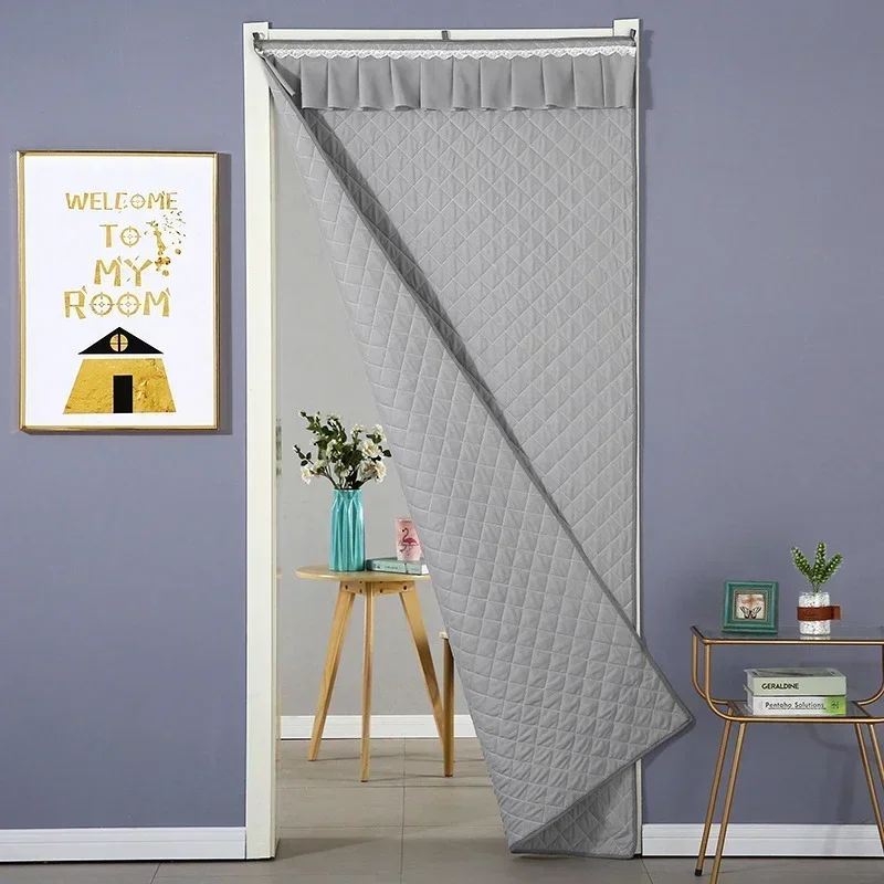 Winter Warm Cotton Door Curtain Sound Insulation Cold-Proof Bedroom Partition Thick Curtain Household Warmth Preservation