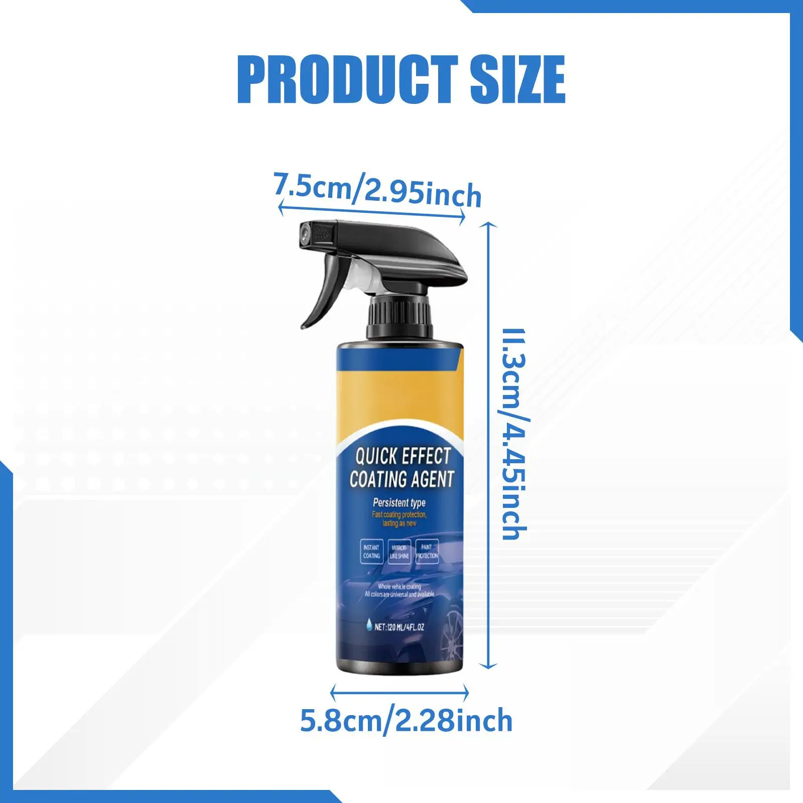 Spray de revêtement de voiture polyvalent pour les détails du revêtement en verre, soins extérieurs automobiles