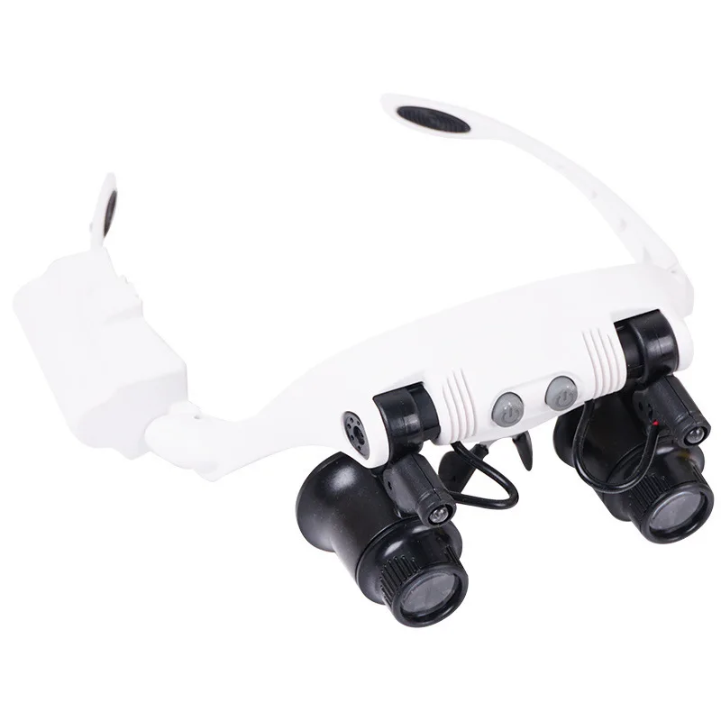 

10X 15X 20X 25X Multi-Power Double LED Lights Magnifier Eye Glasses Watch Repair Loupe Jeweler Magnifying Glass