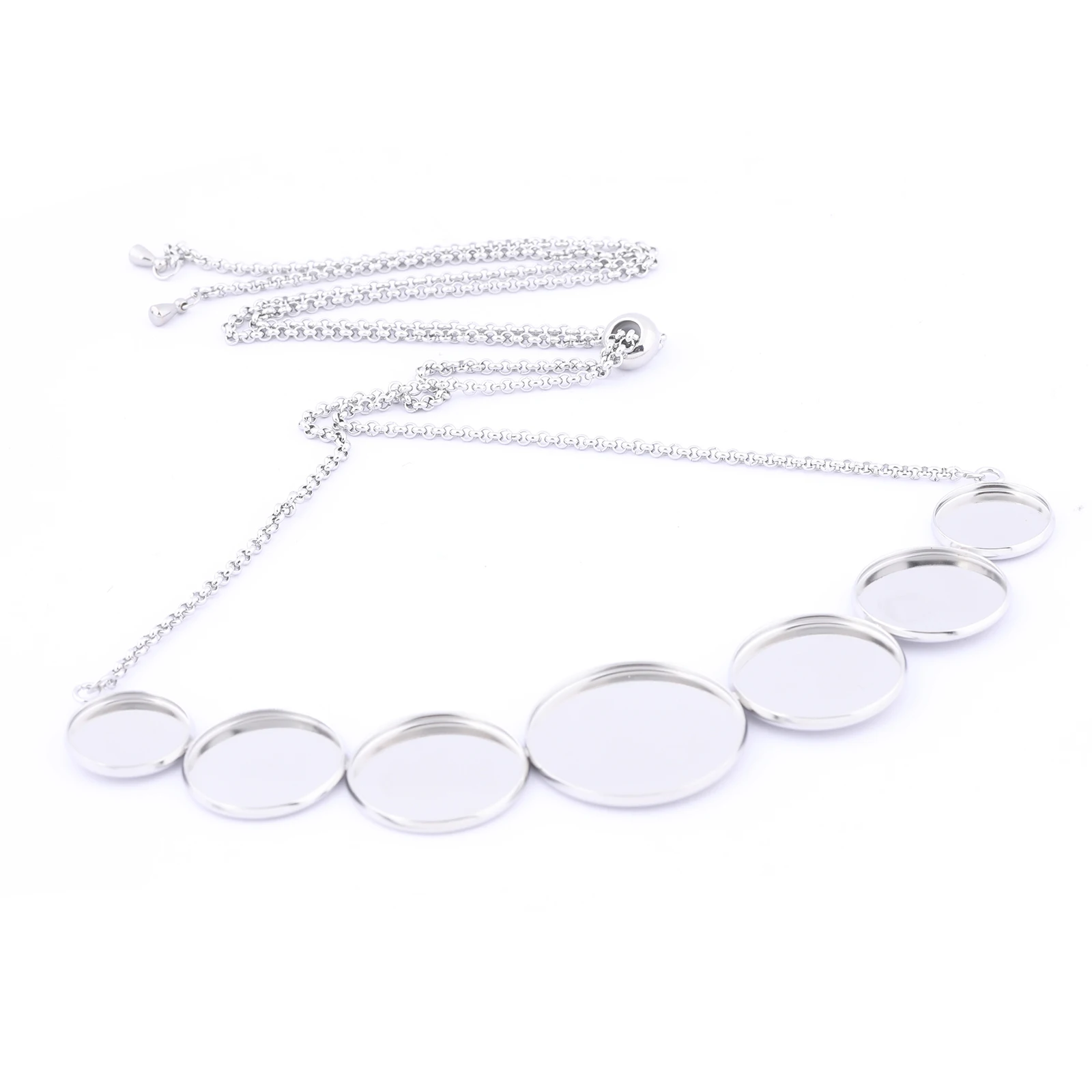 

2pcs Stainless Steel Chain Necklace Bezel Blanks Fit 14mm 18mm 20mm 25mm Cabochon Pendant Base Setting Trays Diy Findings