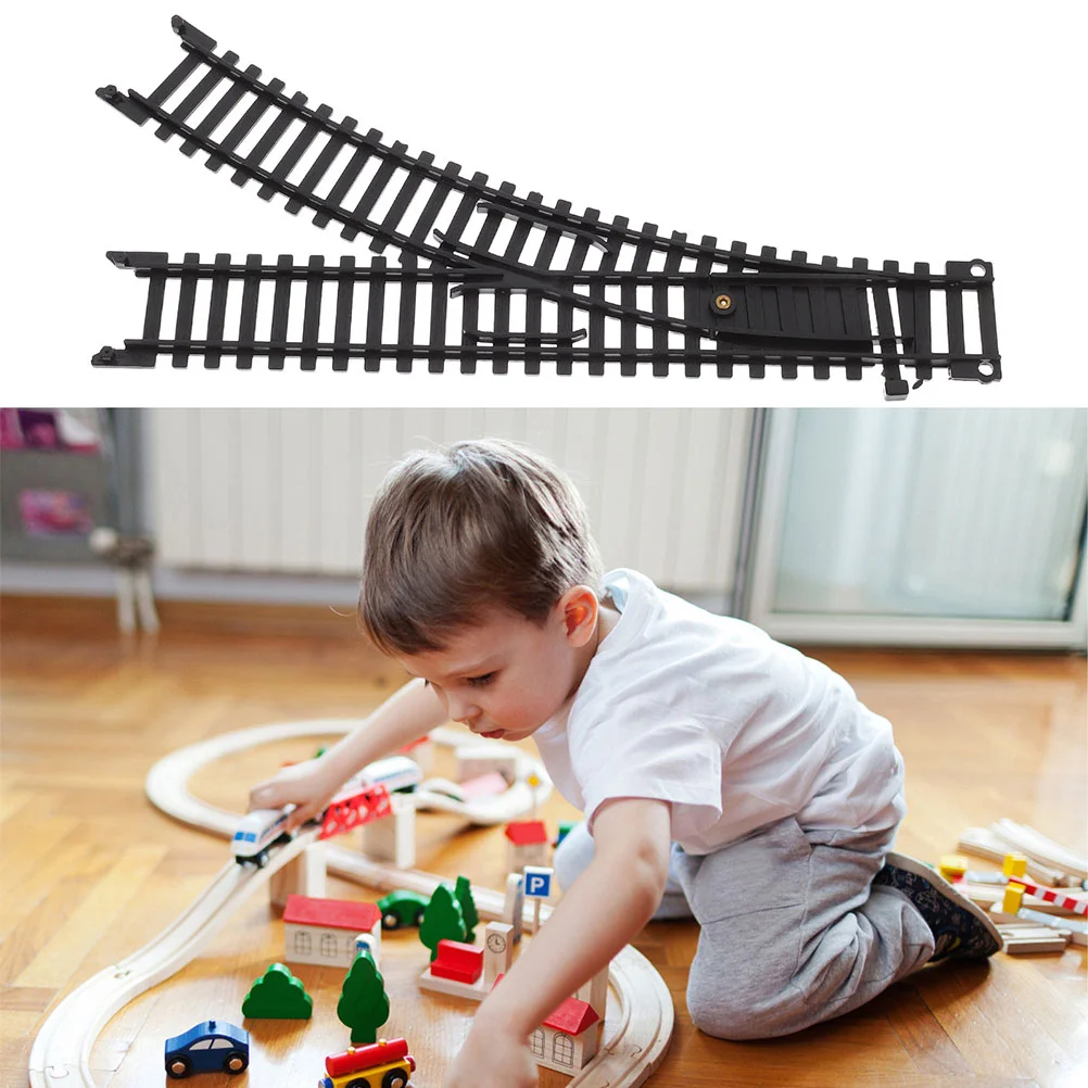 Elektrisches Eisenbahngleis-Set, Spielzeugketten, Ersatzteile, Zubehör für Kinder, schwarzes Aufsteigset, Mädchen, Eisenbahn, Gebäude, Kleinkind