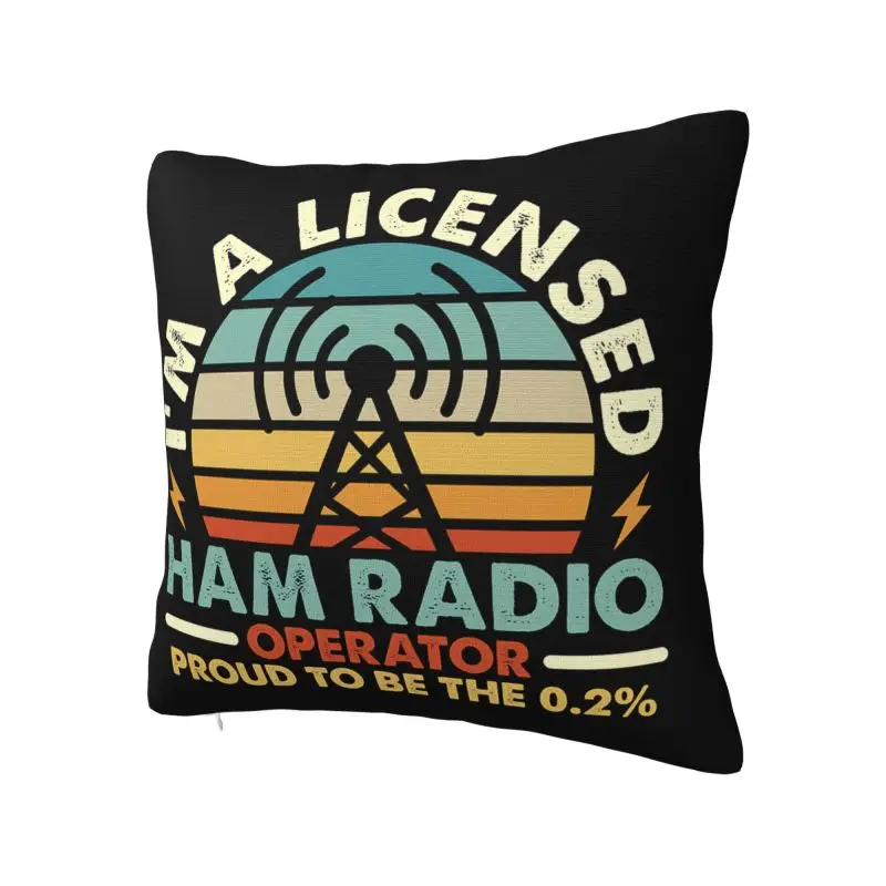 Luxury Licensed Ham Retro Radio Operator Cushion Covers 50x50cm Velvet Throw Pillow Case for Car Square Pillowcase Decoration