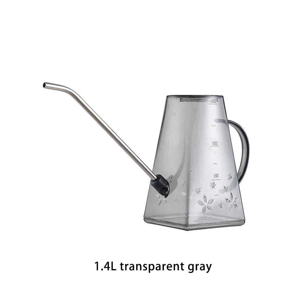 Watering Can 1.4L Transparent Long Nozzle Portable Refillable Sprayer Tool