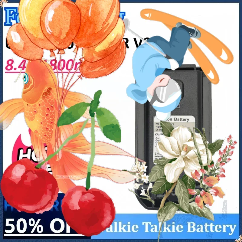 

New 8.4V 1800mAh Walkie Talkie Battery for Baofeng UV-21 Pro UV-21R Typc-C Charging UV21 Pro Two Way Radio Rechargeable Battery
