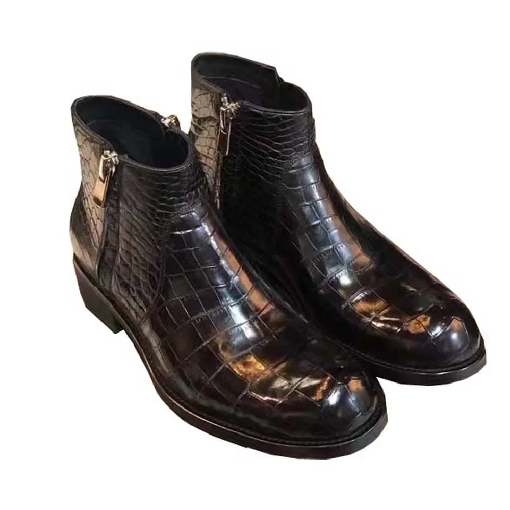 

yingshangh new arrival men shoes male crocodile leather boots crocodile shoes for male