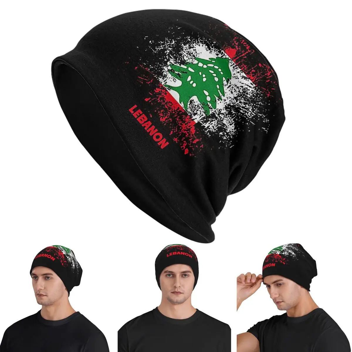 

Ливанская акварель, флаг Ливанского наряда, шапочки Skullies, шапки, теплая осенняя шапка, вязаные шапки для взрослых унисекс