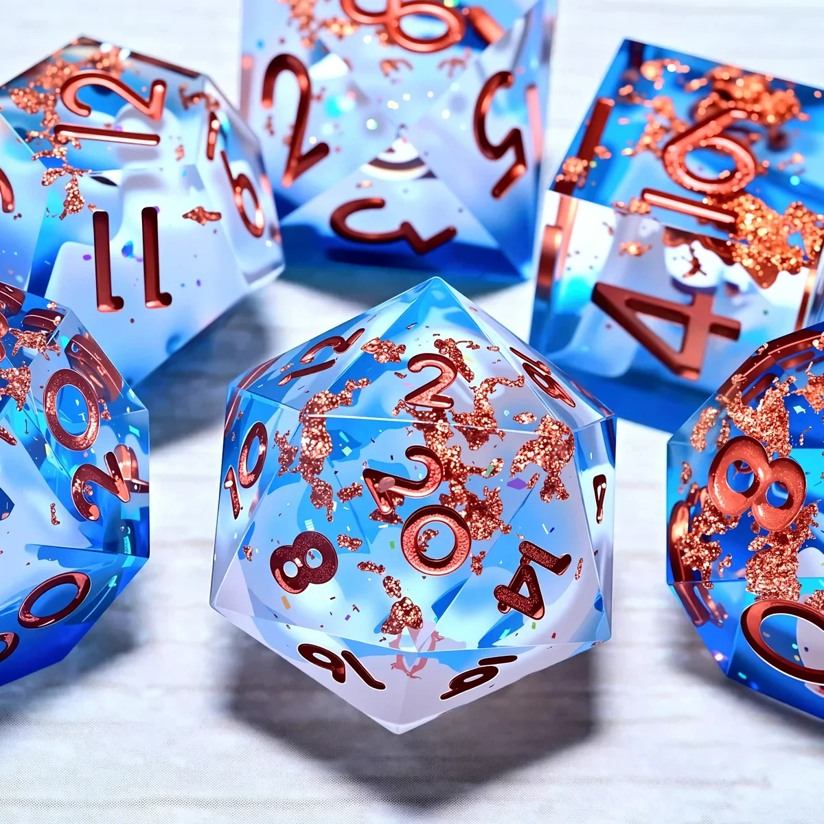 مجموعة مكونة من 7 قطع من نرد الراتنج DND للزنزانات والتنينات DND 5e RPG لوحة لعبة الطاولة لعب الأدوار هدية عيد ميلاد #1