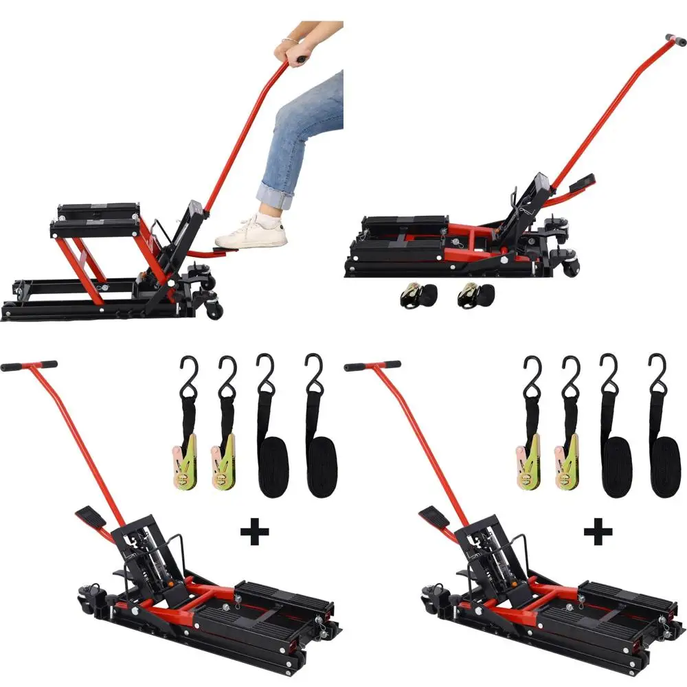 

Портативная подъемная платформа-ножничный подъемник грузоподъемностью 1500 фунтов для квадроциклов и мотоциклов с колесами и креплениями