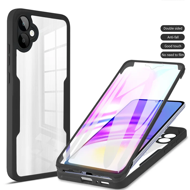 360 Full Body Shockproof Case For Samsung Galaxy A02 A03 A03S A05 A12 A13 A14 A15 A20 A21S A22 A24 Double Sided Silicone Cover