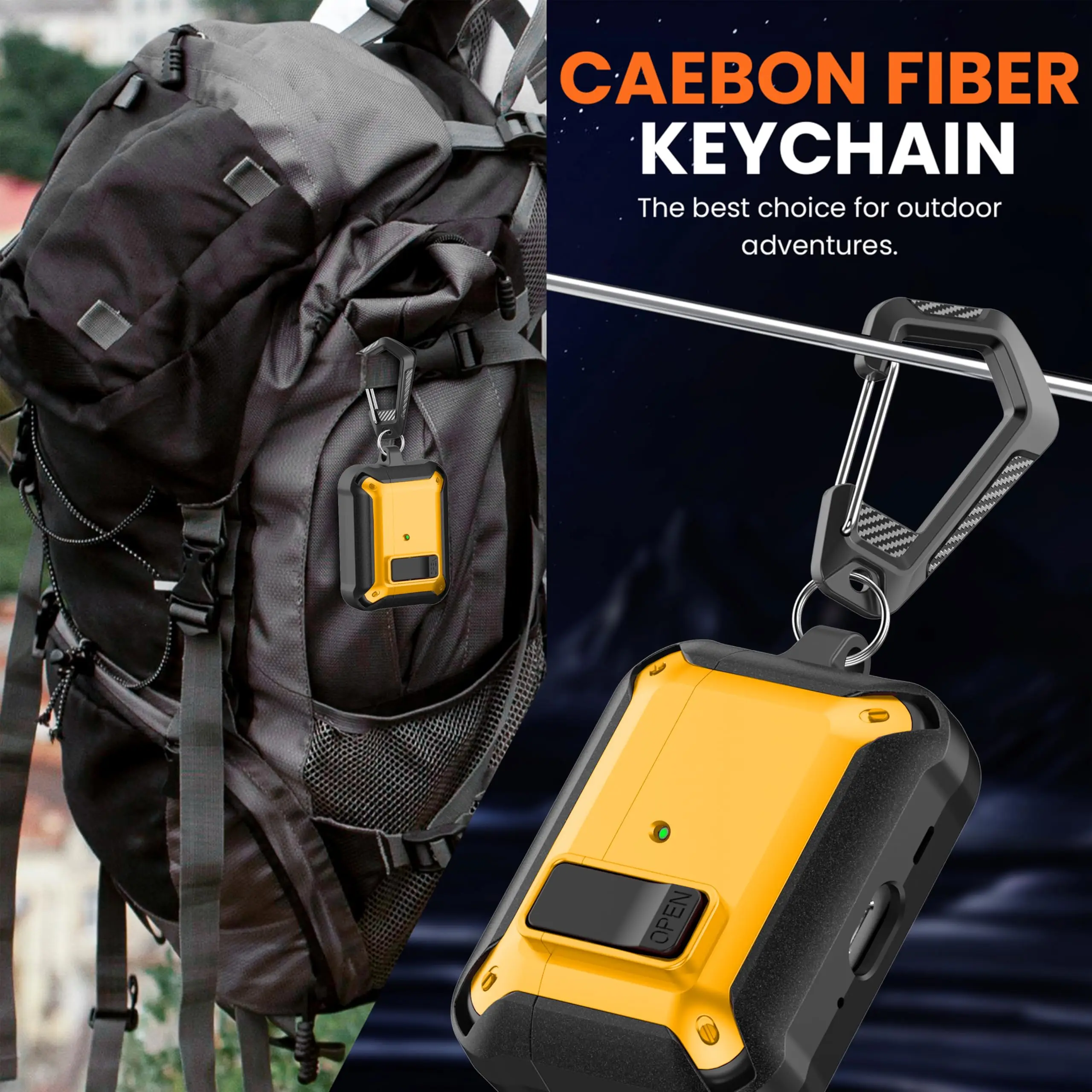 새로운 [4 in 1] 에어팟 프로 3 케이스 자동 팝업 보안 잠금 클립 풀 프로텍티브 케이스 에어팟 4 및 에어팟 프로 3 이어버드용