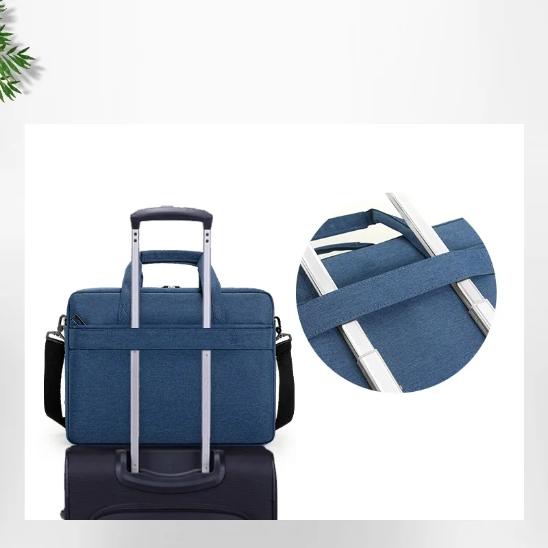 16นิ้วผู้ชาย Briefcases ธุรกิจ Causal Travel ขนาดใหญ่สีฟ้ากันน้ำ Oxford กระเป๋าแล็ปท็อป