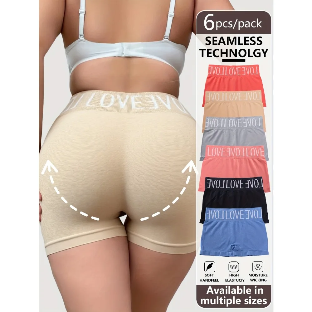 

Случайный набор из 6 предметов женского бесшовного нижнего белья с плоской ластовицей, дышащий, корректирующий форму ягодиц.