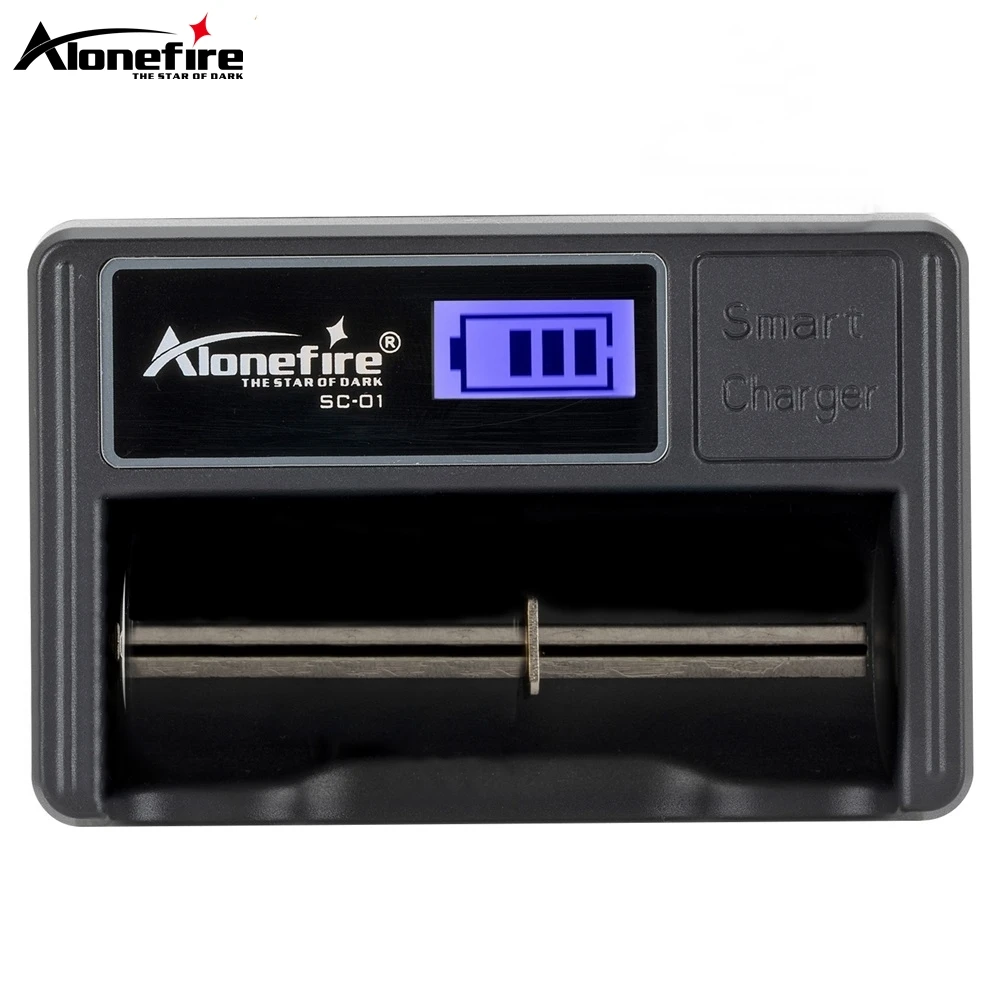 Alonefire 1A/2A LCD USB Charger 3.7V Rechargeable Flashlight Torch Li-ion Battery Charger for 18650/16340/14500/21700/26650 image 5
