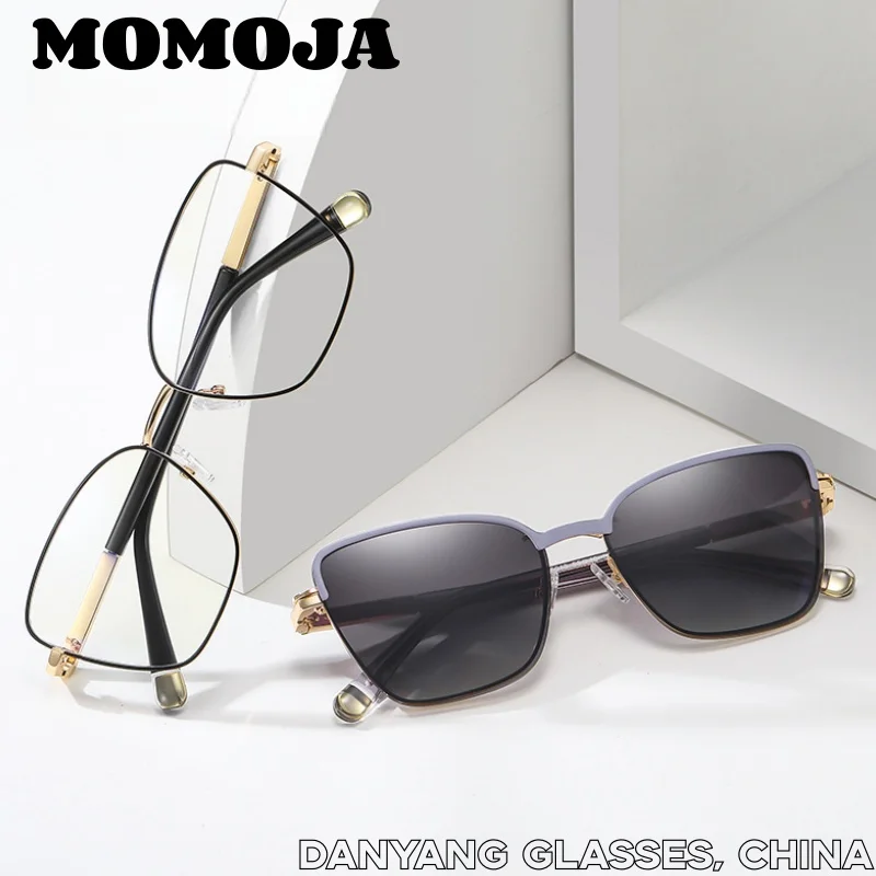 

MOMOJA New Magnetic Suction Sleeve Retro Women Cat's Eye Glasses Frame Polarized Anti UV Optical Prescription Glasses 85013