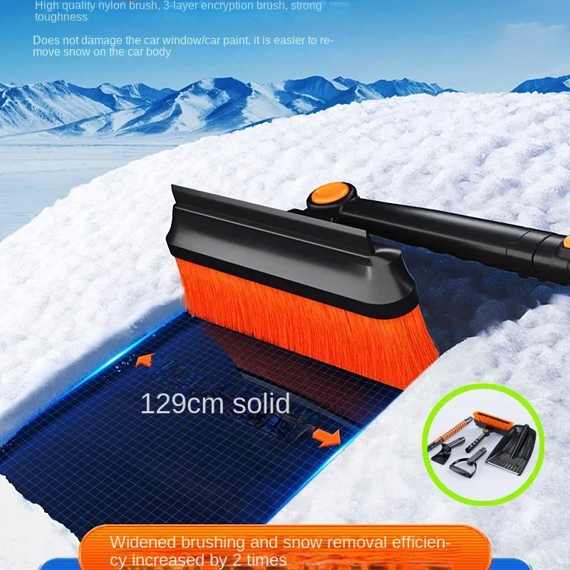 Car Snow Removal Shovel Snow Removal Artifact Icing Spatula Ice Scraper Defrost Tool Winter Multifunctional Rotating Cleaning