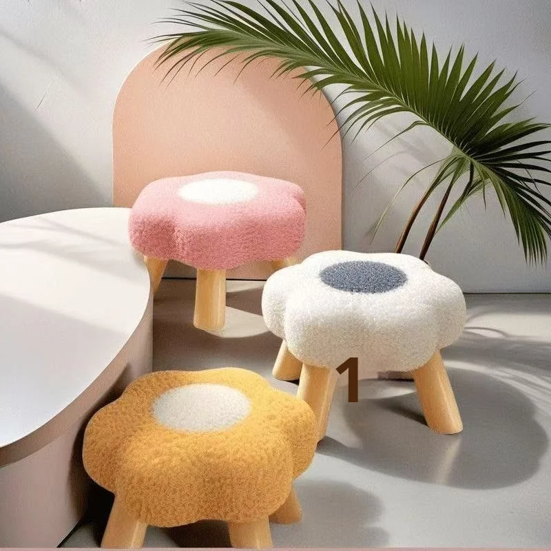 

Small round Flower Stool Internet Famous Cloud Mushroom Design Durable Cheap Floor Standing Low Stool for Home Decor