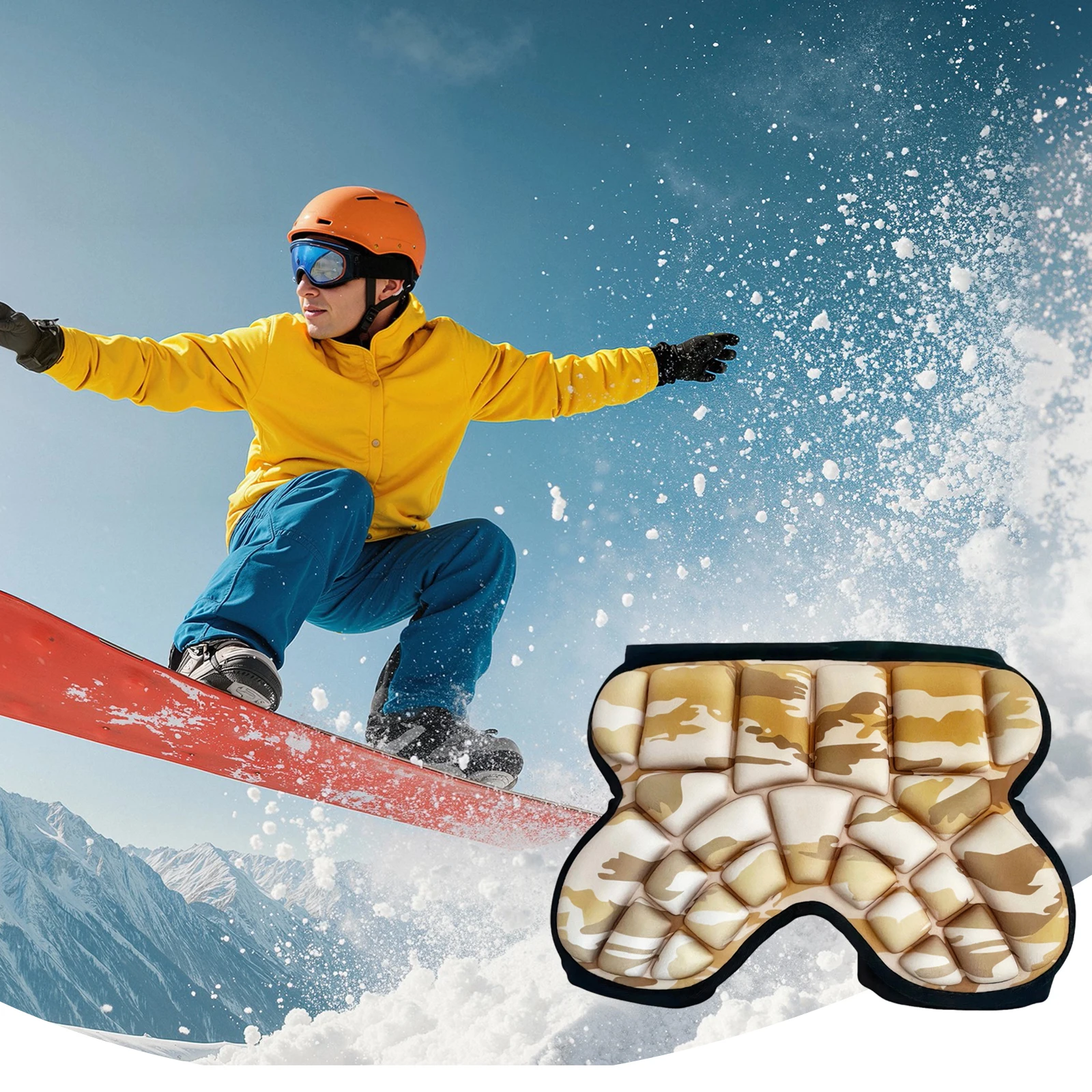 منصات حماية الورك للتزلج سميكة لوحة واحدة حماة الورك التزلج بعقب حماية السراويل للتزلج على الجليد/التزلج