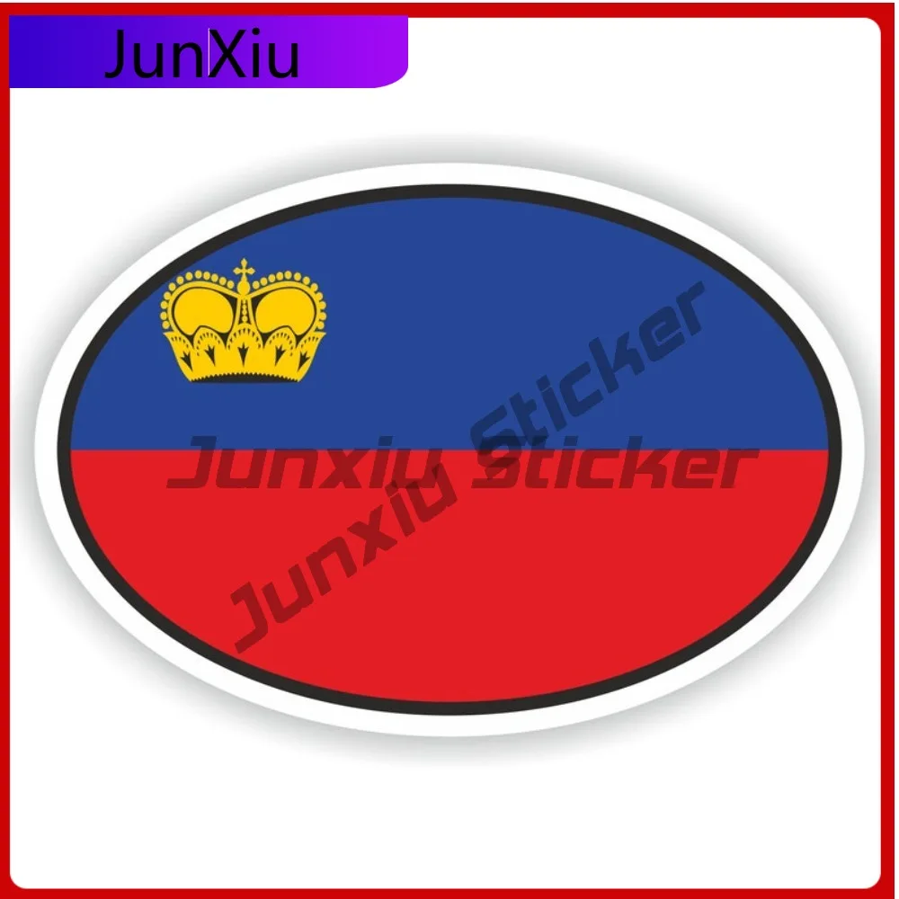 

LIECHTENSTEIN Oval Sticker with Flag Unique Boat SUV Scratch Cover Car Modification Vinyl Decal For Car Truck SUV Window Bumper
