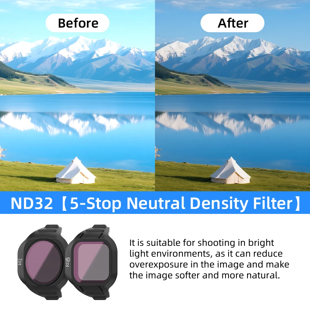 Filtry obiektywu RCSTQ do DJI Mini 5 Pro UV CPL ND8/ND16/ND32 ND64 Filtr Neutral Density/ND PL Zestaw Filtrów Akcesoria do Fotografii Dronowej — zdjęcie produktu 6
