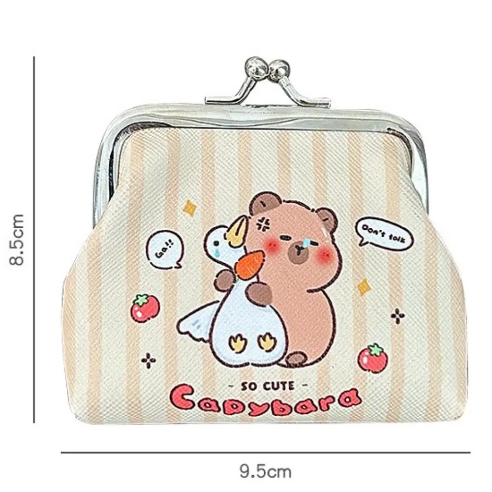 Portable PU Capybara Cartoon Coin Purses Storage Bag Mini Hasp Change Purse Lightweight Short Mini Key Card Holder