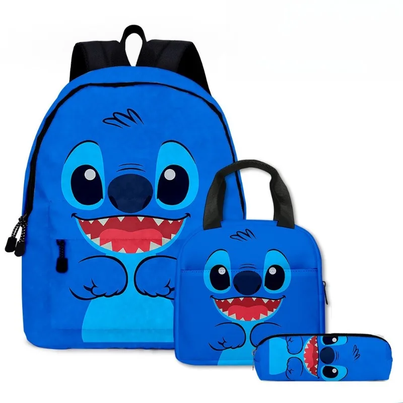

New Product Disney Stitch Creative Cartoon Primary Secondary School Students Schoolbag Backpack Lunch Bag Pencil Bag School Bag