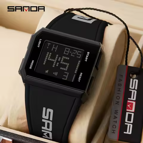 SANDA Brand New Men Chronograph Sport Watch Fashion Man LED Digital Waterproof Clock Military Wrist Watches relogio masculino