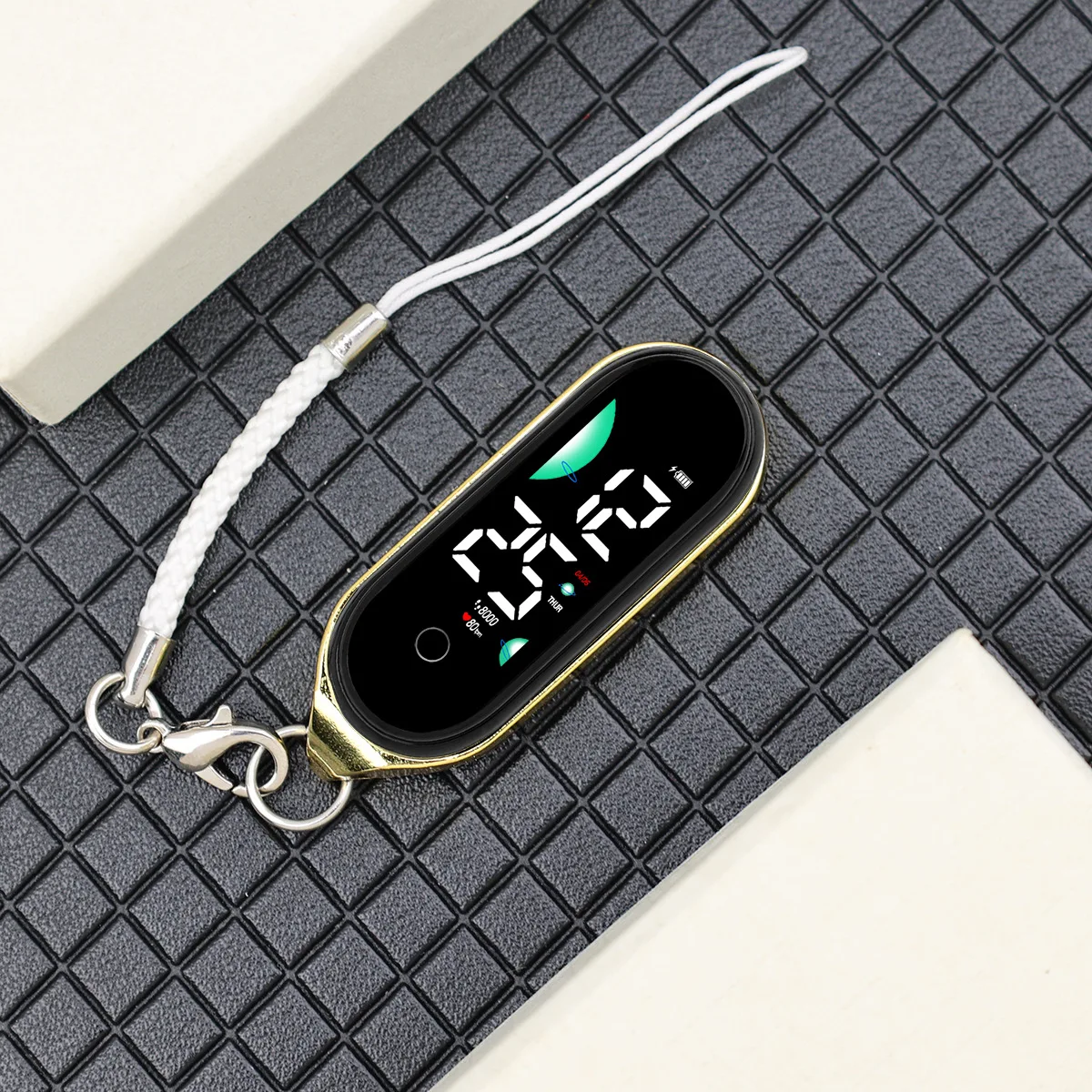 Elektronische Kinderuhr, Sport, wasserdicht, großer Schriftbildschirm, LED-Anzeige, leuchtendes automatisches Datum, voller Kalender, digitale Pandent-Uhr