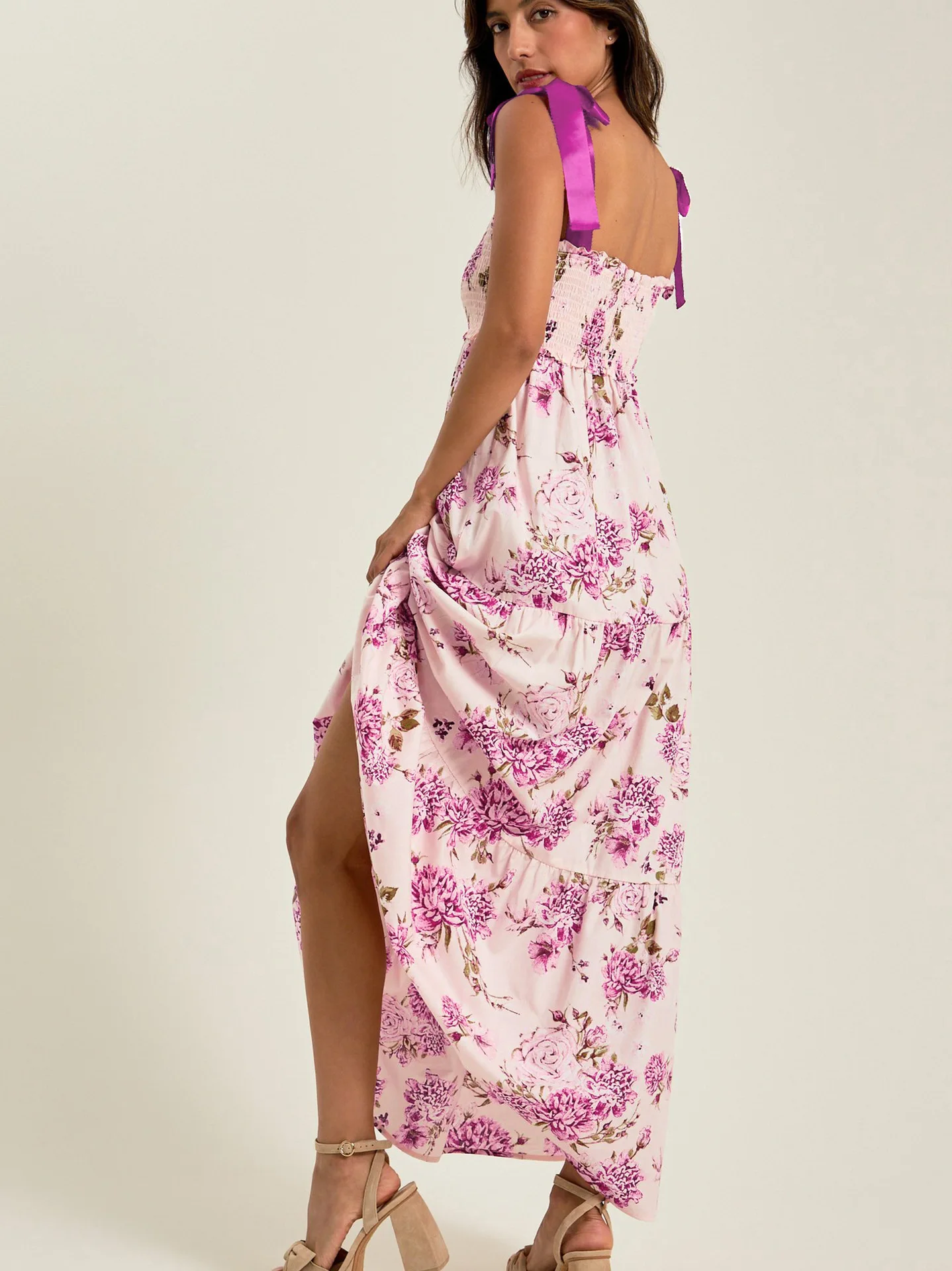 

Women's Suspender Dress Flower Print Vacation Beach Date Long Skirt French Fairy Square Collar High Waist Summer