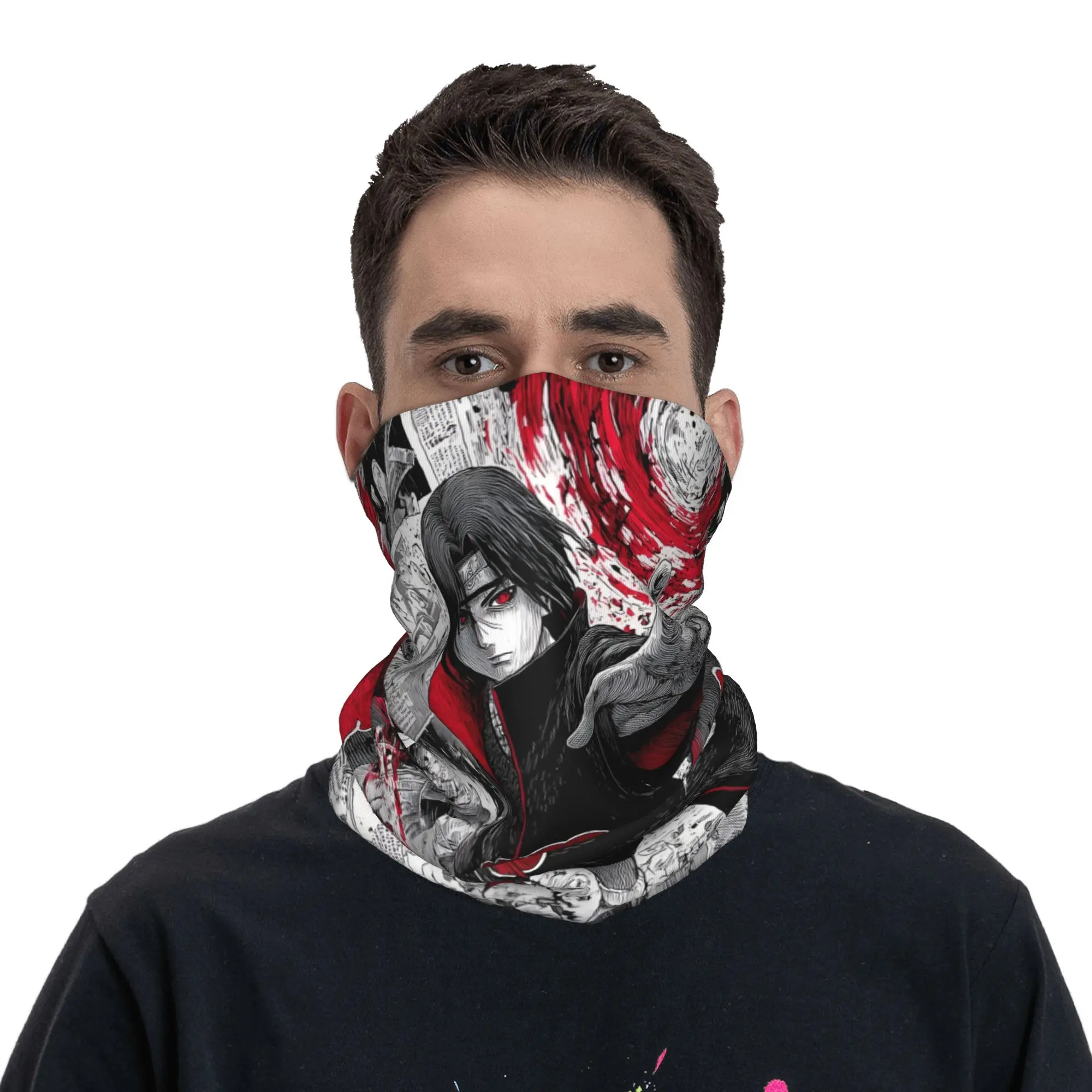 Custom U-Uchihaes Itachi Hot Anime Bandana Neck Gaiter for Ski Running Women Men Wrap Scarf Eagle  Headband Warmer