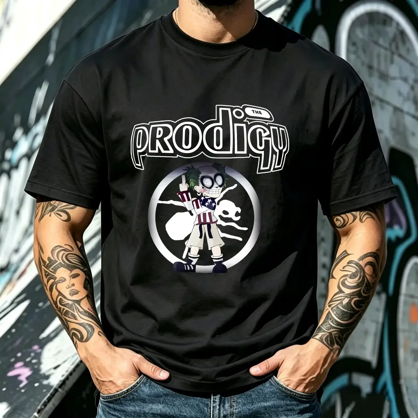 washed T Shirt The Prodigy Band Music Concert All Size S 5XL LL1857 vintage Washed streetwear Stylish homme Breathable