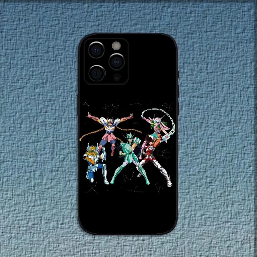 S-Saint Seiya Knights Zodiac Phone Case For iPhone 16,15,14,13,12,11,Pro,X,XS,Max,XR,Plus,Mini Soft Black Cover