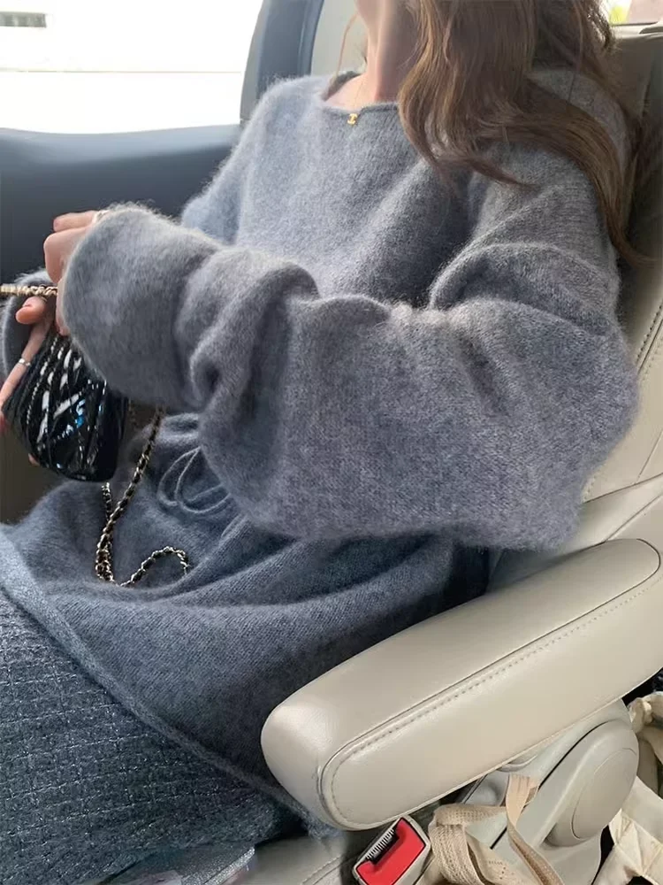 

Специальное предложение Коллекция трикотажных изделий с низким вырезом 25FW Свитера со сверхнизкими пуговицами Повседневные удобные для поездок на работу Sle Long Sve круглые...