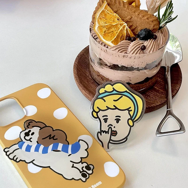 Divertente 3D Cute Girls Grip Tok Staffa per telefono per iPhone 16 14Pro Max Lovely Dog Stand Griptok Finger Support Holder Accessori