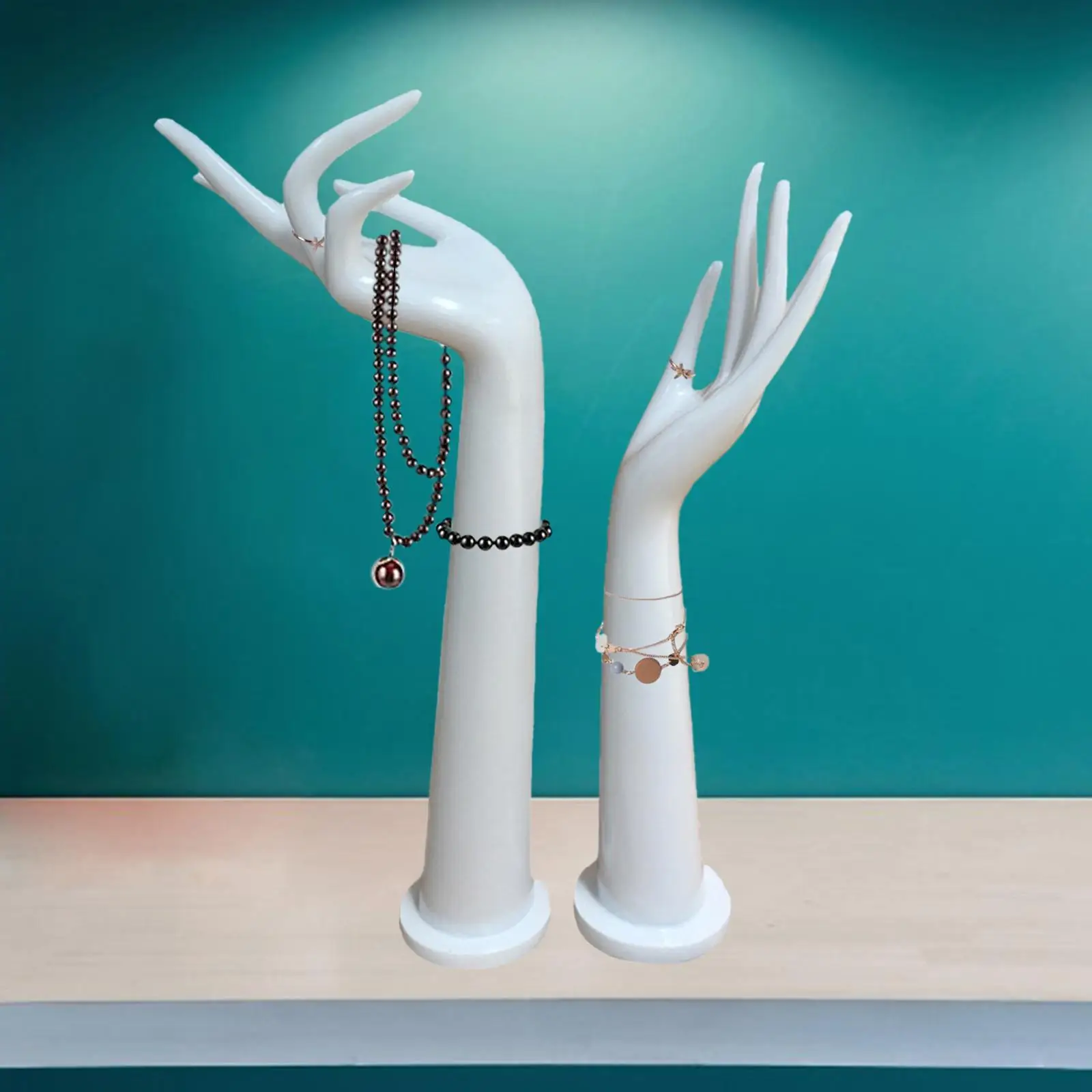 

2Pcs Hands Female Ring Display Stand Finger Model Prop Rack for Bracelet Necklace Bangle Home Decor