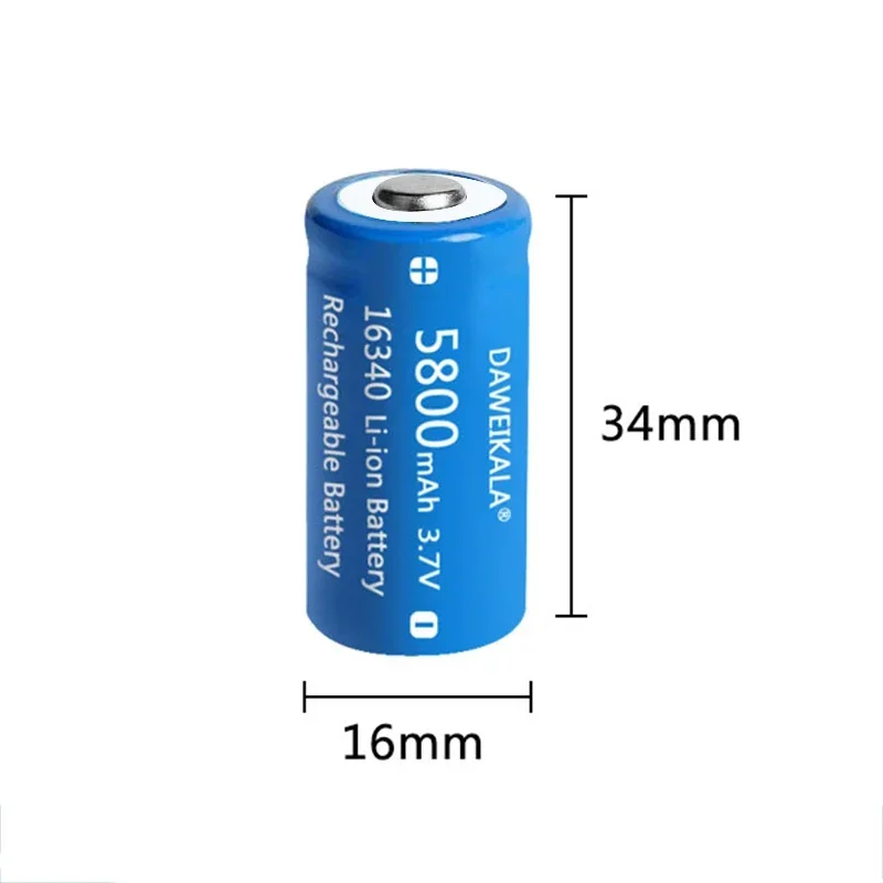 New 3.7V 5800mAh Lithium Li-ion 16340 Battery CR123A Rechargeable Batteries 3.7V CR123 for Laser Pen LED Flashlight Cell