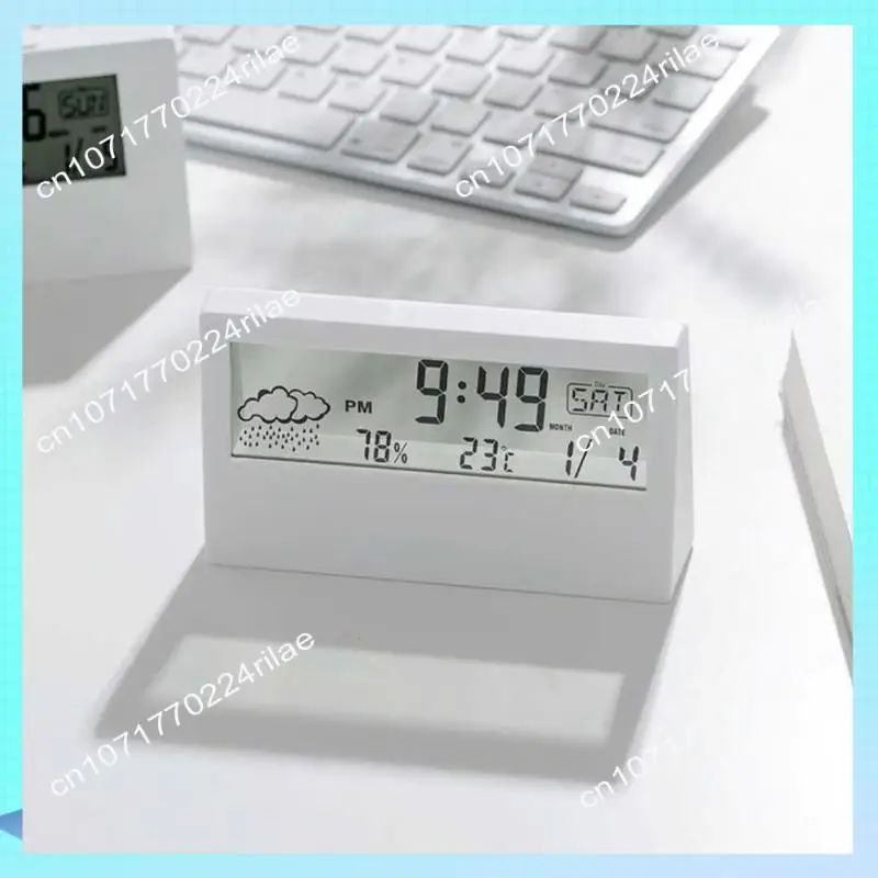 A17Z LED Thermometer Thermo-Hygrometer Multifunction Electronic Temperature Humidity Meter Weather Station With Alarm Clock