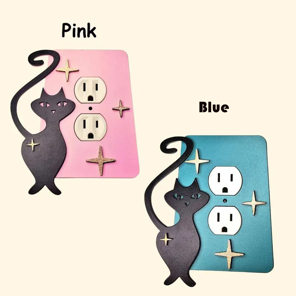 

Очаровательная крышка настенной панели переключателя в форме кошки, классический дизайн, источник питания не требуется - с винтами