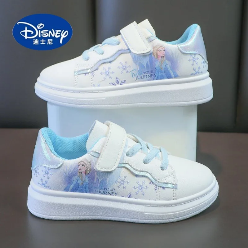 

Disney Elsa Princess Kids' White Sneakers: Girls' Casual Sports Shoes for Running (Age 6-11), Fashion Flat Shoes