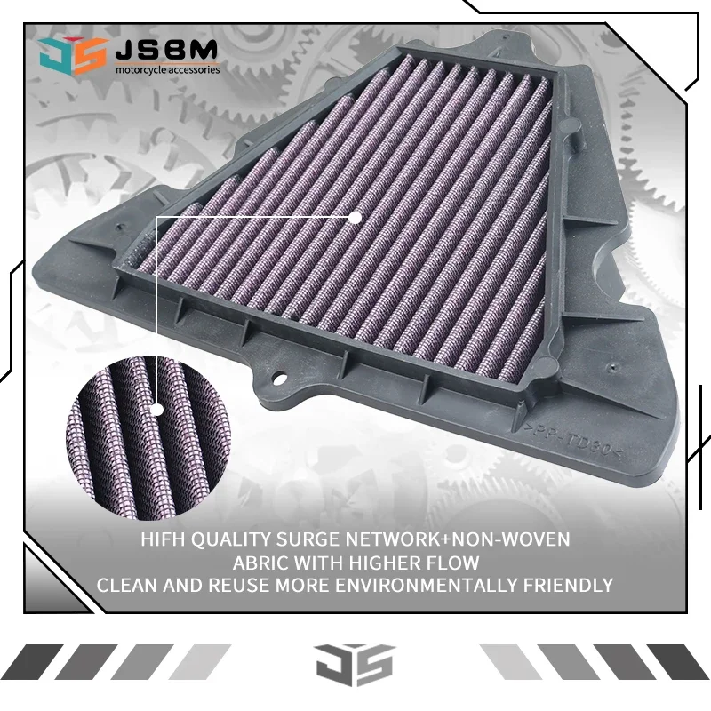 JSBM Motorcycle Washable Air Filter Intake Cleaner For Kawasaki Z1000 ZX1000 NINJA1000 KLZ1000 VERSYS