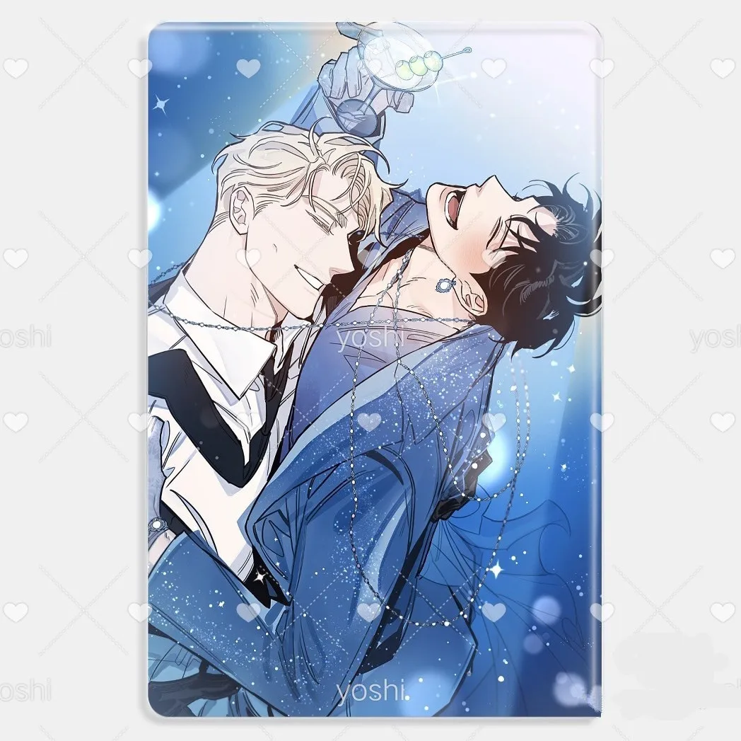 cartao acrilico coreano manhwa rose e champagne 85x13cm nao oficial autentico 01