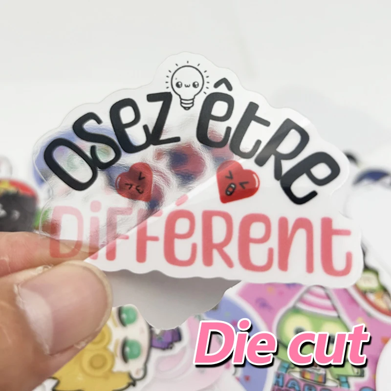 100 Sheets Custom Transparent Stickers - Die Cut/Kiss Cut Vinyl Decals - Personalized Waterproof Labels of Clear PVC