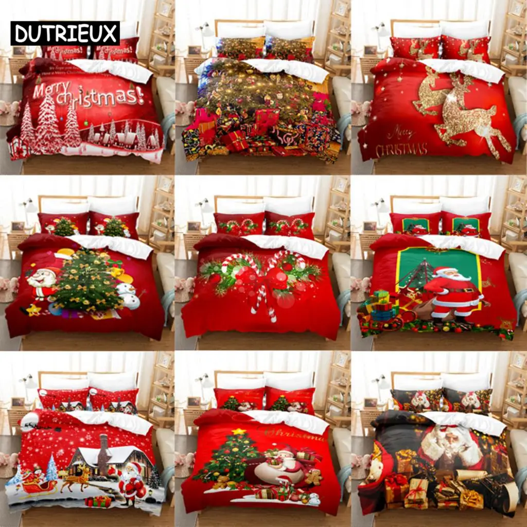 Copripiumino natalizio 3D Set biancheria da letto piumino piumino federa biancheria da letto Twin Queen King Double Full Single 3 pezzi 2 pezzi