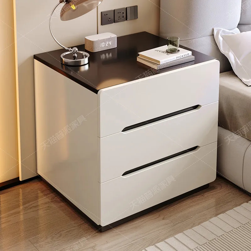 White Drawers Nightstand Wood Modern Organizer Luxury Storage Librero Cabinets Bedside Table Bedroom Muebles Hotel Furniture