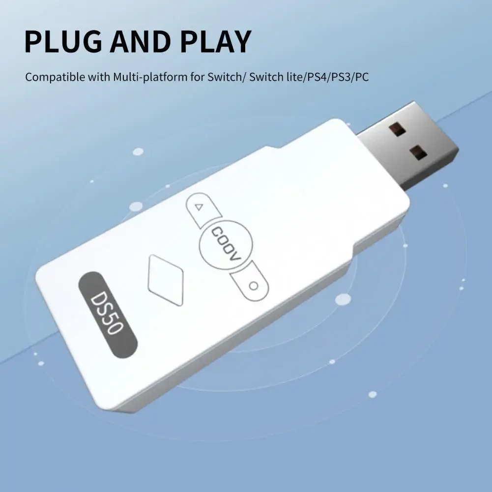 DS50 Bluetooth-compatible Receiver Reconnect High-speed Wireless Gamepad Controller Converter for PS5/PS4/PS3/Xbox NS Pro