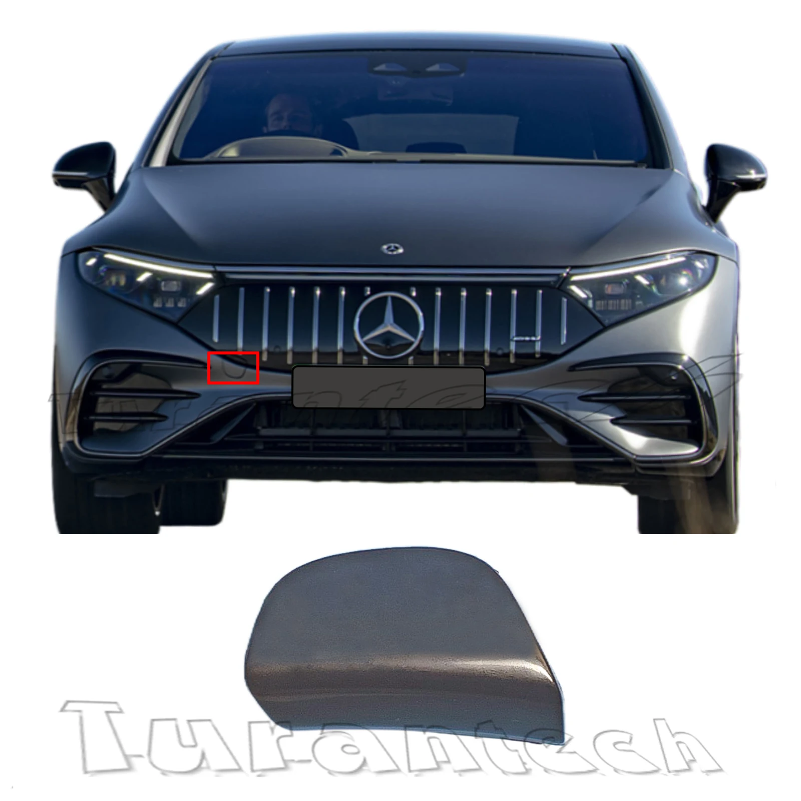 

Front Tow Cover for 21-up Mercedes EQS W297 EQS350 EQS450 EQS500 EQS580 EQS53 AMG 4MATIC Hook Towing Eye Cap