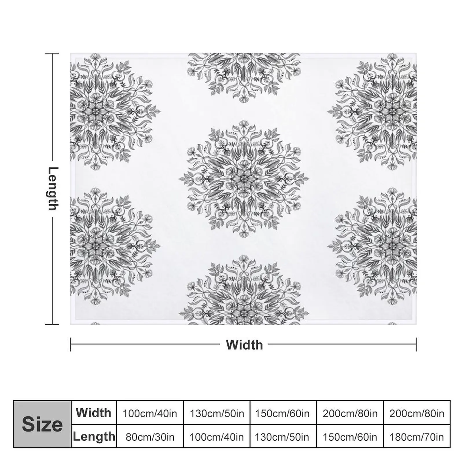 Thrive - Monochrome Mandala Throw Blanket Sofa Throw Travel decorative Blankets